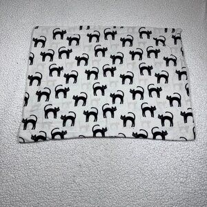 Black Cat Flannel Pillow Case Cats 28" x 22" inches Black & White